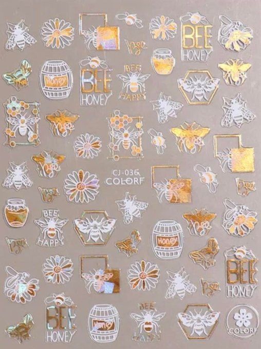 N°36 / stickers blanc et doré