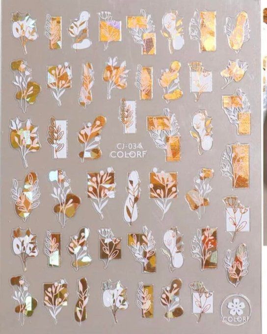N°34 / stickers blanc et doré