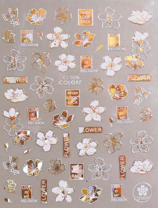 N°28 / stickers blanc et doré
