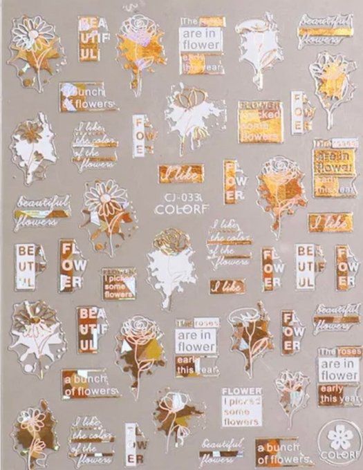 N°33 / stickers blanc et doré