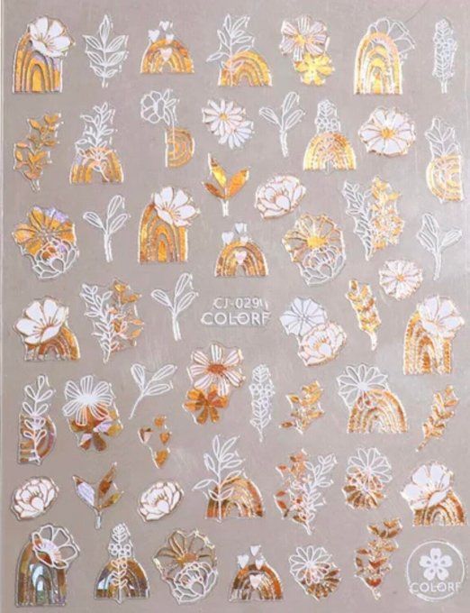 N°29 / stickers blanc et doré