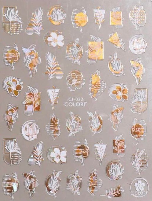 N°32 / stickers blanc et doré