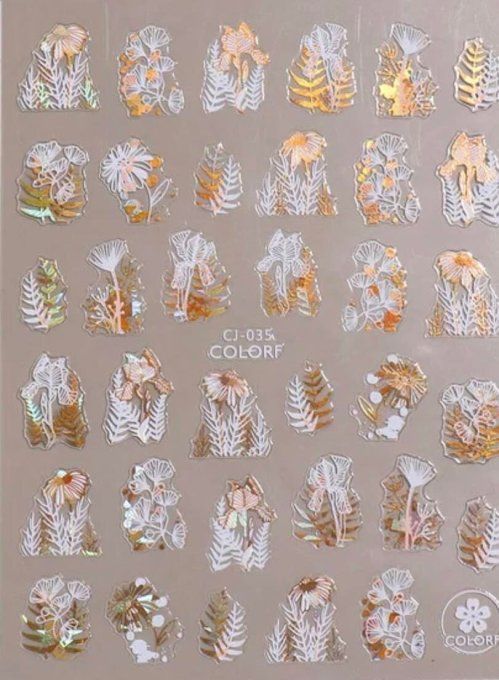 N°35 / stickers blanc et doré